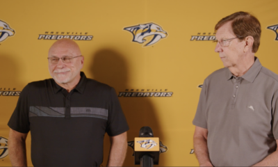 Barry Trotz and David Poile Speak With Reporters Before the 2023 NHL Draft in Nashville.