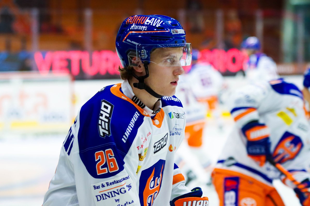 Preds prospect Kasper Kulonummi warms up before a September game for Tappara Tampere.