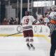 Preds prospect Cole O'Hara celebrates a goal for the UMass Minutemen.